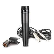 Kit Microfone C/fio Vocal E Percussão Sm57aj Cardioide Xlr Foto  mini 1