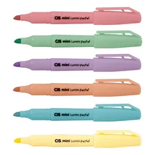 Kit Mini Caneta Marca Texto Cis Lumini Pastel Com 6 Cores Foto mini 1