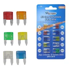 Kit Mini Fusíveis Para Automóveis Carros C/ 10 Peças Western Foto mini 1
