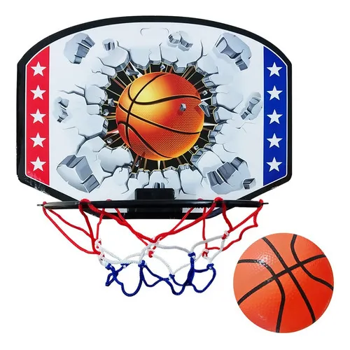 Kit Mini Tabela De Basquete Cesta Infantil Com Bola E Rede Foto 1