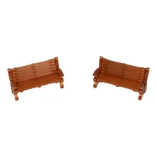 Kit Miniaturas 2 Banco/2 Poste/1 Ponte - Maquetes E Terrário Foto mini 3