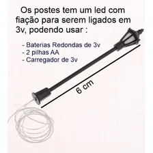 Kit Miniaturas 2 Banco/2 Poste/1 Ponte - Maquetes E Terrário Foto mini 2