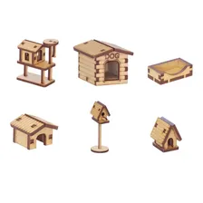 Kit Miniaturas Casinhas Pet 6 Peças Mdf Foto mini 1