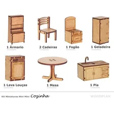 Kit Miniaturas De Cozinha 8 Peças Mdf Foto mini 1
