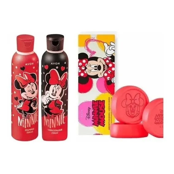 Kit Minnie Mouse Avon - Shampoo + Condicionador + Sabonete B Foto 1