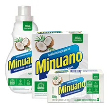 Kit Minuano Coco: Lavaroupas Líquido, Sabão Pó E Sabão Barra Foto  mini 1