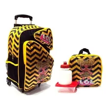 Kit Mochila Boneca Lol Queen Bee 3 Bolsos Rodinhas Tam G Foto mini 1