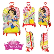 Kit Mochila Branca De Neve Lancheira Escolar 3d Rodinhas Maxtoy Foto mini  2