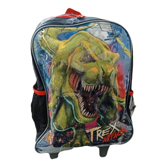 Kit Mochila Carrinho Lancheira T-rex Preta Clio Tx3507k Foto 1