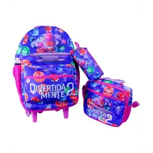 Kit Mochila De Rodinha Divertidamente + Estojo + Lancheira Cor Modelo 2 Foto mini 1