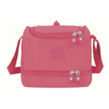Kit Mochila De Rodinha Lancheira Estojo Nylon Yins Ys41052 Cor Rosa Desenho Do Tecido Lisa Foto mini 2