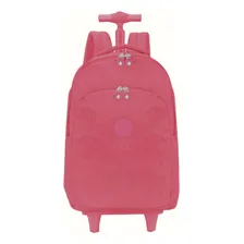 Kit Mochila De Rodinha Lancheira Estojo Nylon Yins Ys41052 Cor Rosa Desenho Do Tecido Lisa Foto mini 4