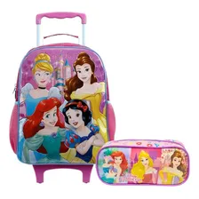 Kit Mochila De Rodinhas E Estojo Princesas Escolar Xeryus Foto mini 1