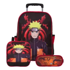 Kit Mochila Escolar Infantil Com Rodinha Naruto Foto mini 1