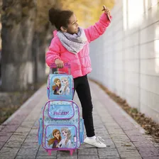 Kit Mochila Escolar Infantil Rodinha Frozen Conjunto 3 Pçs Foto mini  2