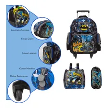 Kit Mochila Escolar Rodinhas Batman Com Lancheira Térmica Foto mini 2