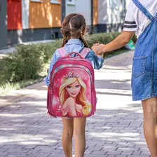 Kit Mochila Infantil Barbie Costas Lancheira Térmica Rosa Foto mini  2