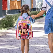 Kit Mochila Infantil Costas Minnie Lancheira Estojo Grande Foto mini  2