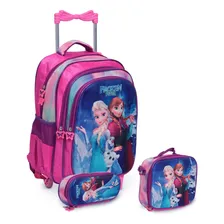 Kit Mochila Infantil Escolar Frozen Rodinha Creche Tam G Foto mini 1