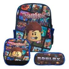 Kit Mochila Infantil Masculina Jogo Roblox Resistente Costas Foto mini 1