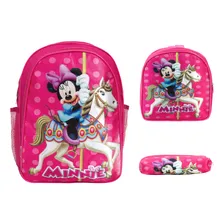 Kit Mochila Infantil Minnie Costas Tam G Lancheira Estojo Foto  mini 1