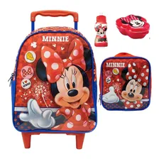 Kit Mochila Infantil Minnie Laço Mouse G Rodinhas Lancheira Foto mini 1