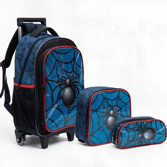 Kit Mochila Infantil Rodinhas Babyland Estojo E Lancheira Spider Super Aranha Escolar Super Her贸i Mochila De Rodinhas Infantil Resistente Foto 1