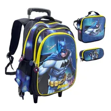 Kit Mochila Infantil Rodinhas Escolar 3d - Batman Foto mini 1