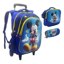 Kit Mochila Infantil Rodinhas Escolar 3d - Mickey Foto mini 1