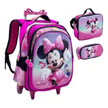 Kit Mochila Infantil Rodinhas Escolar 3d - Minnie Foto mini 1