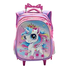 Kit Mochila Infantil Rodinhas Escolar 3d - Unicórnio Foto mini  3