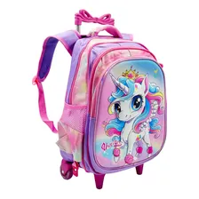 Kit Mochila Infantil Rodinhas Escolar 3d - Unicórnio Foto mini  2