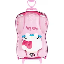 Kit Mochila Lancheira Hello Kitty Carro Rosa 3d Maxtoy Rodas Foto mini 3