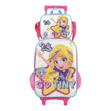 Kit Mochila Rodinhas Infantil Max Steel Polly Pocket - Pink Foto  mini 1