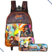 Kit Mochila Rodinhas + Lancheira Com Estojo Naruto Shippuden Foto  mini 1