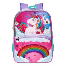 Kit Mochila Unicórnio 3d Feminina Escolar Costas Lancheira Foto mini  3
