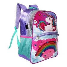 Kit Mochila Unicórnio 3d Feminina Escolar Costas Lancheira Foto mini 4