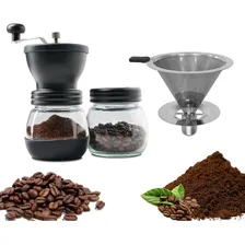 Kit Moedor De Café + Coador Inox Ecologico Unitermi Foto  mini 1