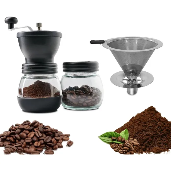 Kit Moedor De Café + Coador Inox Ecologico Unitermi Foto 1