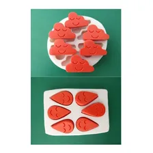Kit Molde Silicone Sabonete Mini Nuvem Gota Chuva Amor 6 Cav Foto mini 1