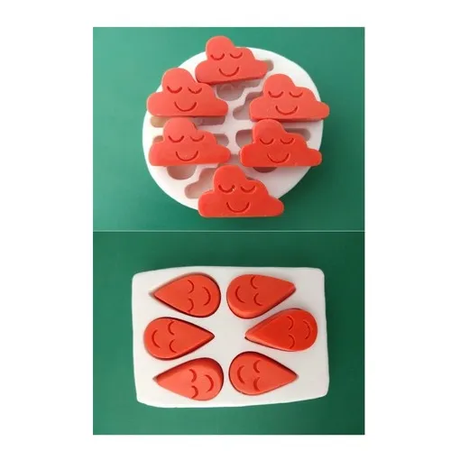 Kit Molde Silicone Sabonete Mini Nuvem Gota Chuva Amor 6 Cav Foto 1