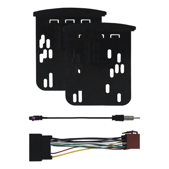 Kit Moldura 2 Din Focus Escort Ranger F250 C/ Chicote Antena Cor Preto Foto 1