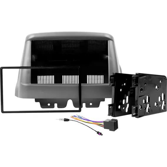 Kit Moldura 2din Doblo 2002 A 2022 Chicote Som Antena Cinza Foto 1