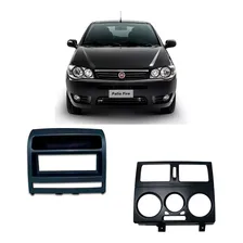 Kit Moldura Ar + Moldura Rádio 1 Din Preta Palio 2007 A 2012 Cor Preto Foto mini 1