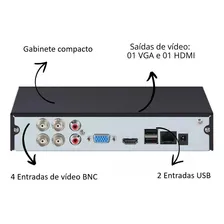 Kit Monitoramento 4 Cameras De Segurança Hd + Dvr Intelbras Foto mini 4