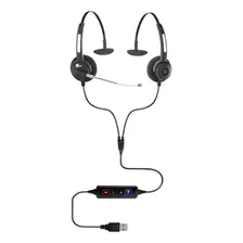 Kit Monitoramento Call Center Headset Usb Voip Htu-310 Cor Preto Foto mini  2