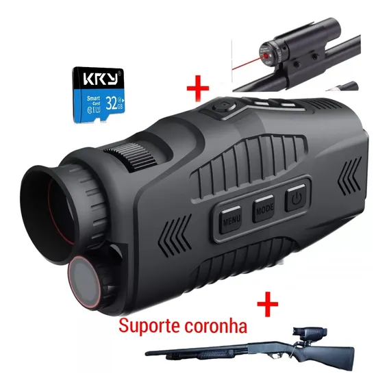 Kit Monóculo Night Vision 5x Zoom 300m C/ Suporte Coronha Foto 1