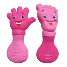 Kit Mordedor Mãozinha E Pezinho Rosa Macio Para Beb Pezinho/Mãozinha Foto  mini 1