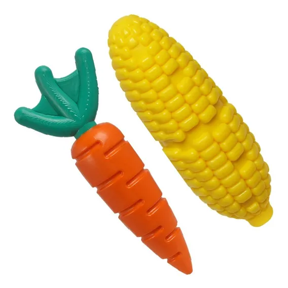 Kit Mordedores Nylon Buddy Toys Brinquedo Cenoura + Milho Foto 1