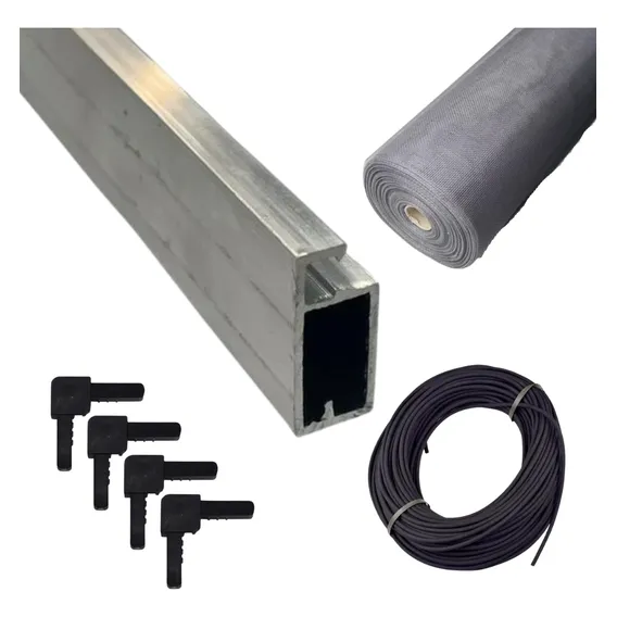 Kit Mosqueteiro 4 Perfis 1,50 Cinza Cantoneira Cordão E Tela Foto 1